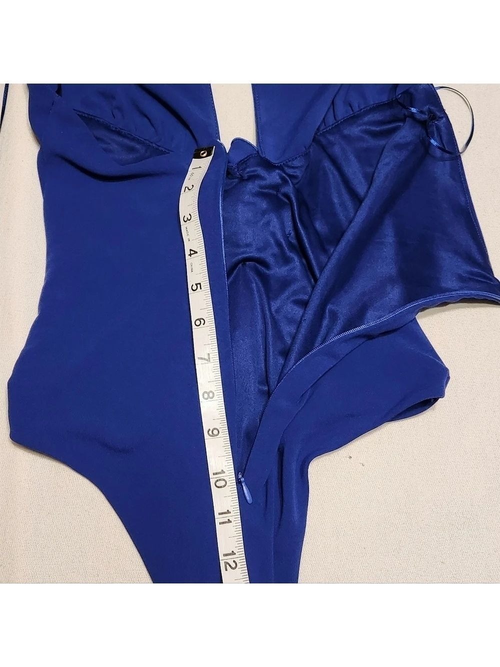 Zara Royal Blue Floral Halter Neck Bodysuit Small - Picture 10 of 11
